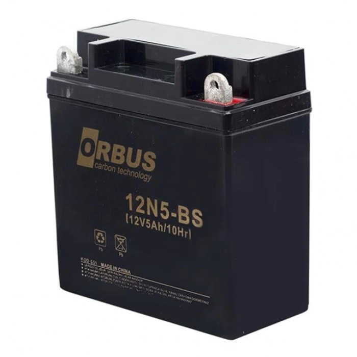 Orbus 12V 5AH Elektrikli Karbon Bisiklet Aküsü 12N5-BS