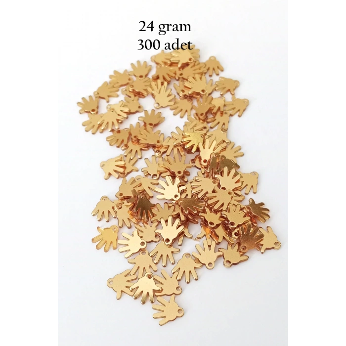 Oya Abiye Bileklik Kolye Pleksi Metalik Plastik Pul Altın Renk 24 Gram 300 Adet - Bnc545