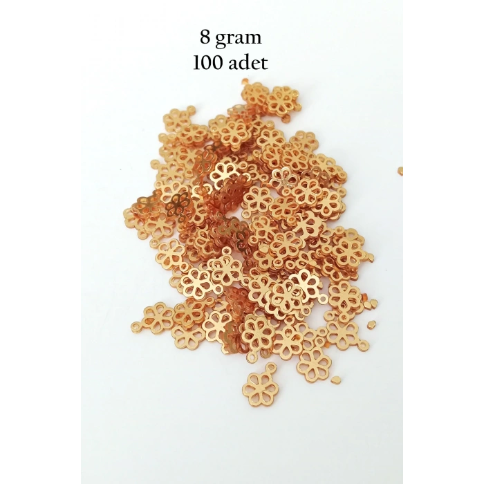 Oya Abiye Bileklik Kolye Pleksi Metalik Plastik Pul Altın Renk 8 Gram 100 Adet - Bnc479