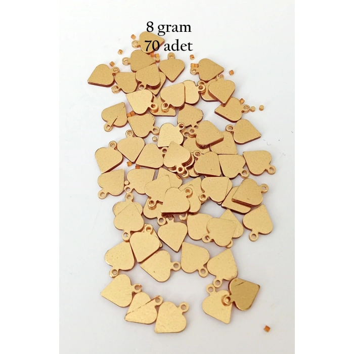 Oya Abiye Bileklik Kolye Pleksi Metalik Plastik Pul Altın Renk 8 Gram 70 Adet - Bnc494