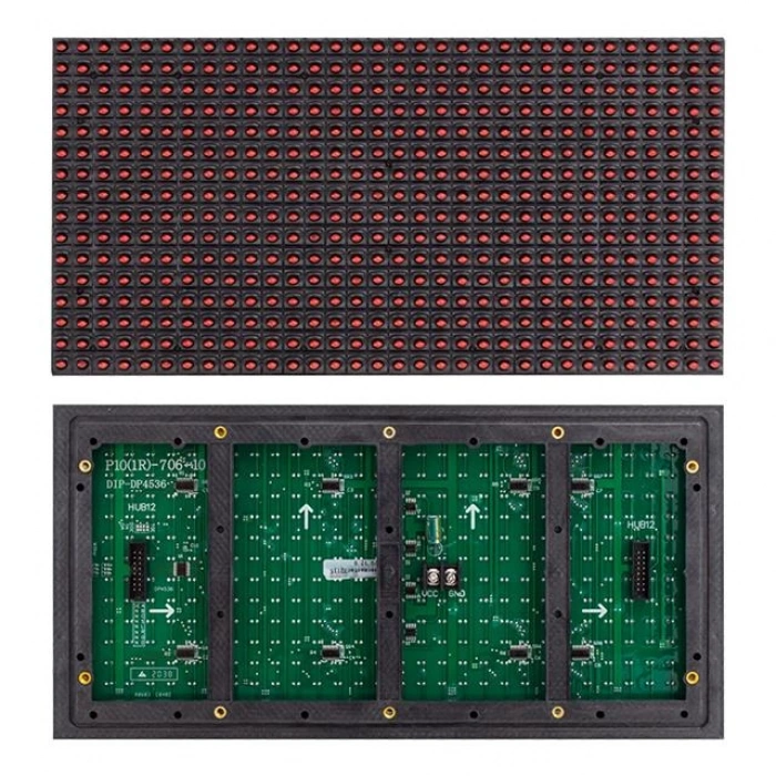 P10 Dip Led Panel 16x32 Cm Kırmızı Dış Mekan