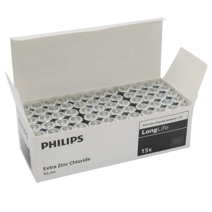 Philips Extra Zinc-Carbon Kalın Saat Kalem Pili AA (60lı Paket)