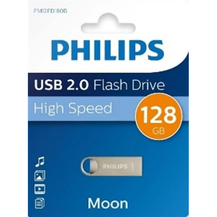 Philips FM12FD160B/00 128GB Moon Klasik Gümüş USB 2.0 Metal Flash Bellek