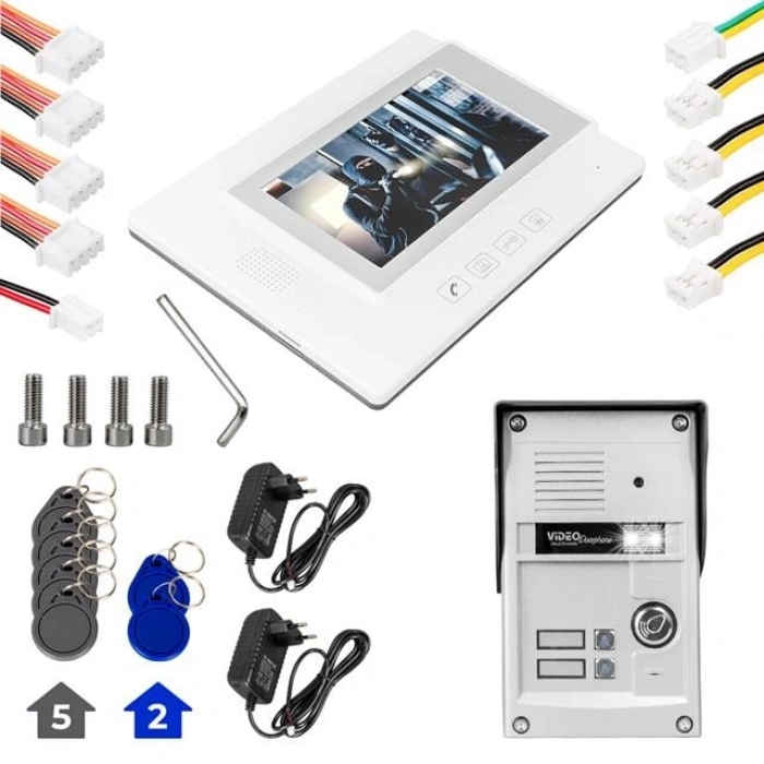 PowerMaster 37T2 2 Daire 7 NFC Destekli Görüntülü Kapı Zili Interkom Akıllı Ev Güvenliği Sistemi