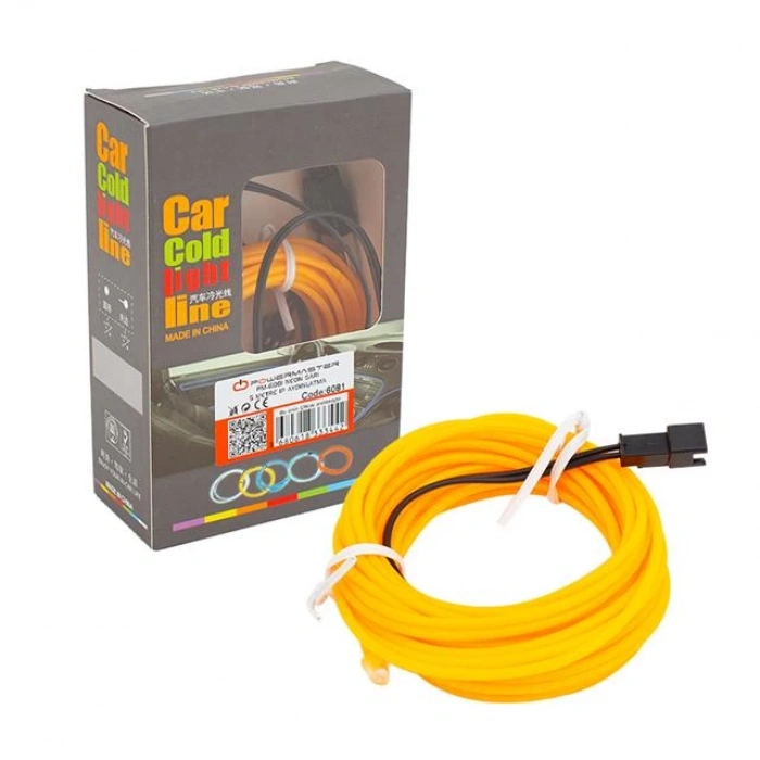 Powermaster 5 Metre 5 Volt USB Adaptörlü Neon Sarı İp Aydınlatma PM-6081