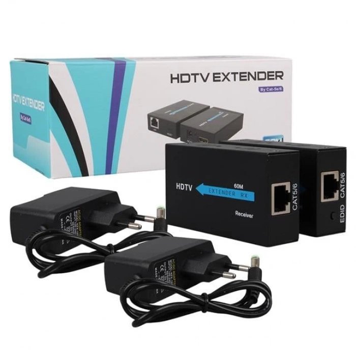 Powermaster HDMI To Cat5-Cat6 Extender 60 Metre Uzatıcı  PM-18232
