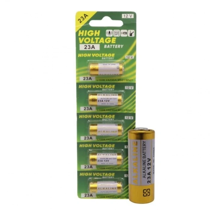 PowerMaster LR23A 12 Volt 23A Kalın Alarm Pili Alkaline Batarya (5LI Paket)