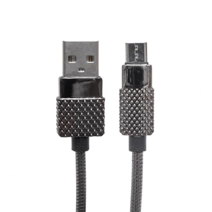 Powermaster Metal Yaylı 3 Amper Micro USB Şarj ve Data Kablosu