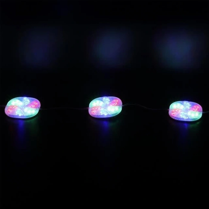 PowerMaster PM-14703 12 Volt 3 Watt Karışık (R+G+B) Yanıp Sönen Çakar 6565-2835 Modül Led 65x65x12mm