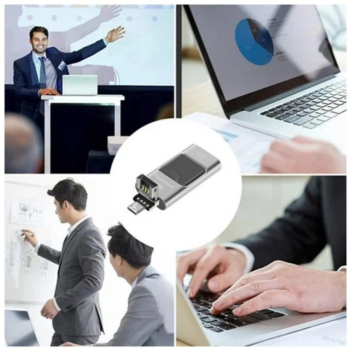 PowerMaster PM-16238 8GB OTG Flash Bellek 4IN1 Lightning Type-C USB-A Micro-USB IOS Android PC Uyumlu