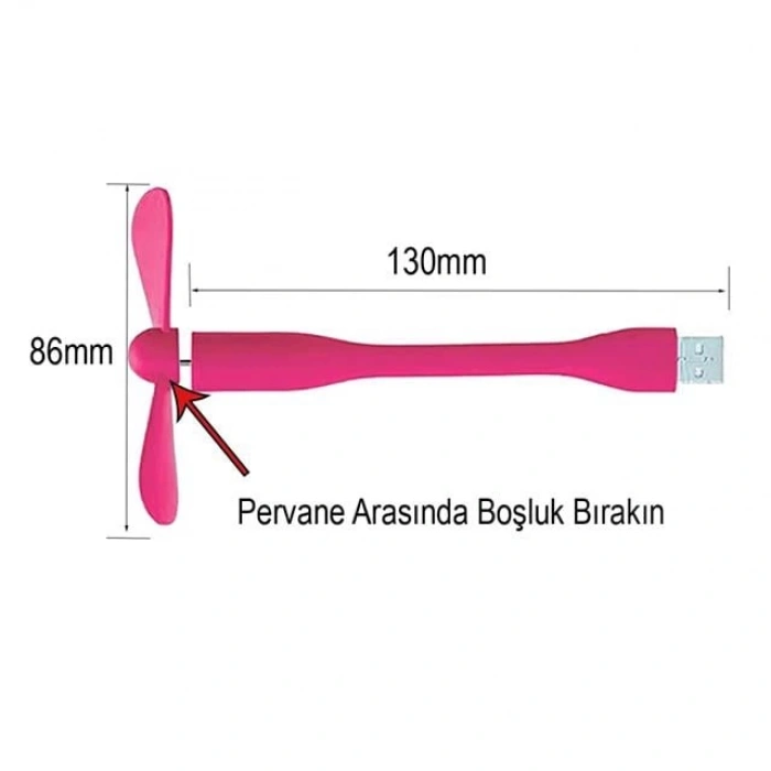 PowerMaster PM-20579 Taşınabilir Esnek USB Mini Fan Vantilatör (PowerBank - Laptop)