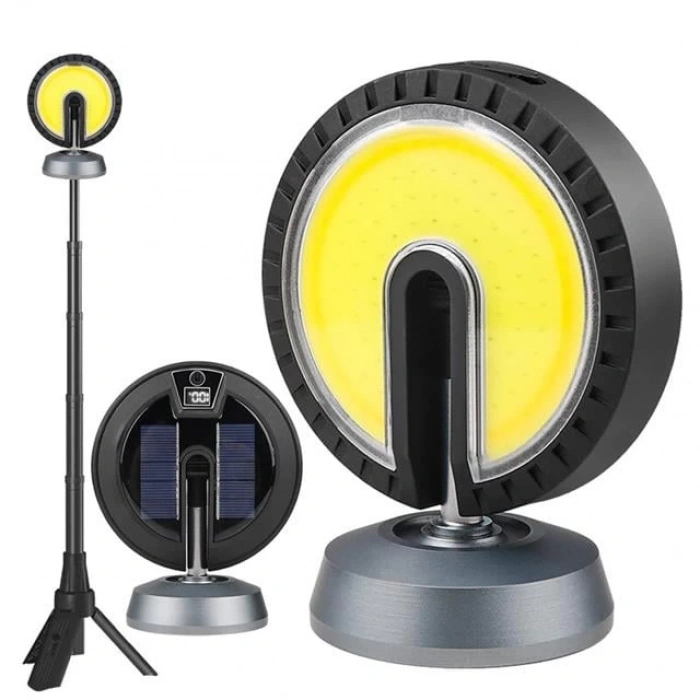 PowerMaster PM-24564 25 Watt USB - Type-C Girişli Cob Ledli Tek Yönlü 180 Derece Solar Çalışma Lambası