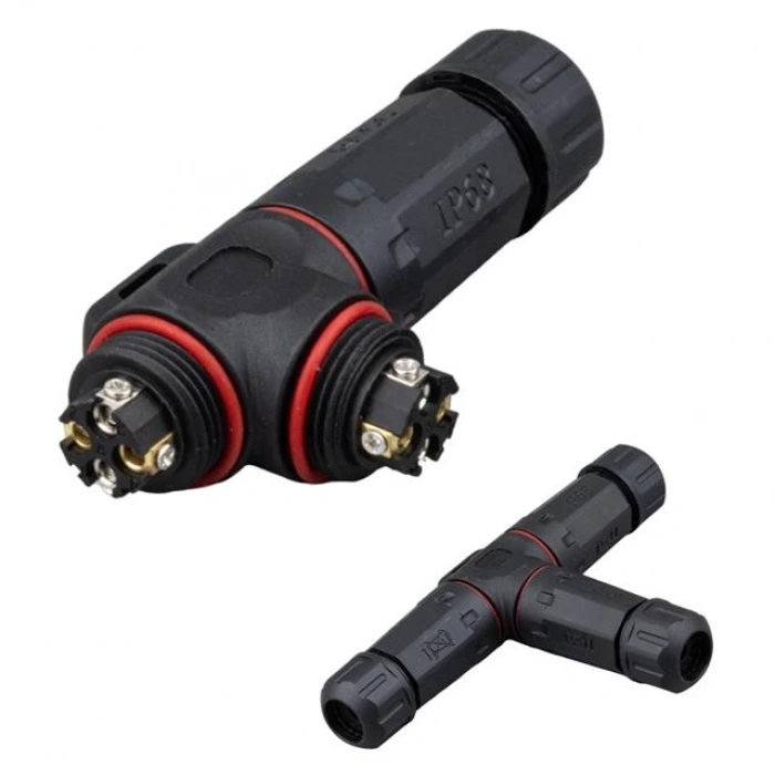 PowerMaster PM-24596 4 Pin Telli 3lü Tip IP68 Su Geçirmez RJ45 Konnektör