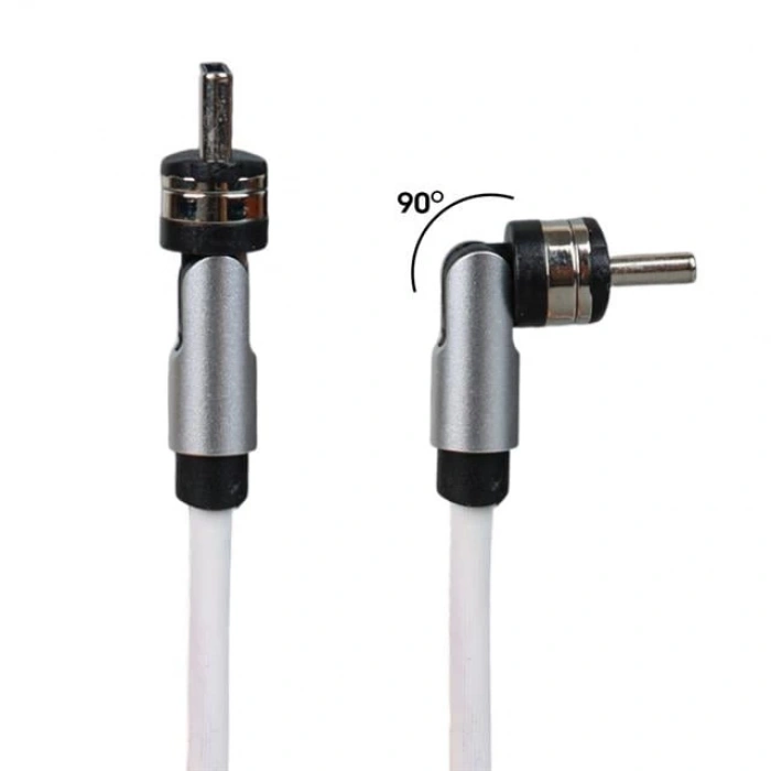 Powermaster PM-25905 Beyaz 3in1 (Type C- Lightning-Micro Usb) Manyetik Uç Taşınabilir Şarj Kablosu