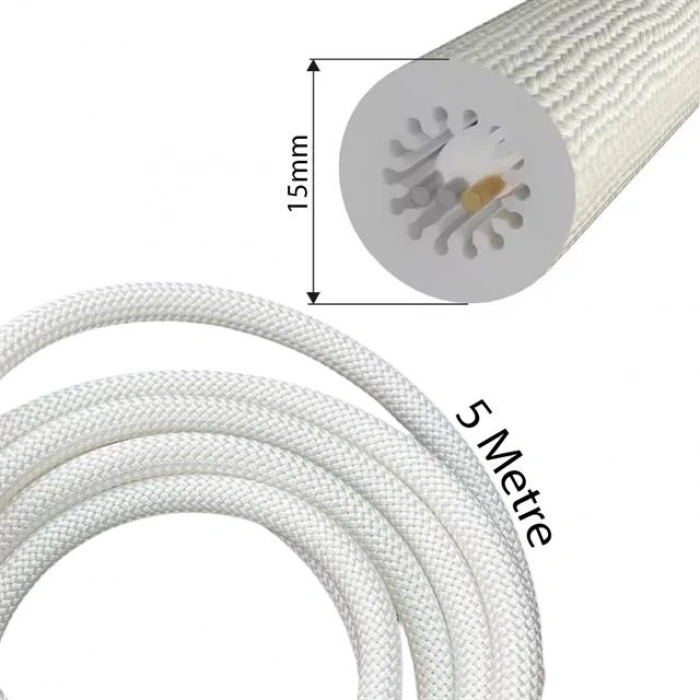 PowerMaster PM-26417 Animasyonlu Bluetooth Neon RGB Kumaş Örgülü Hortum Led 5 Metre 201 Modlu