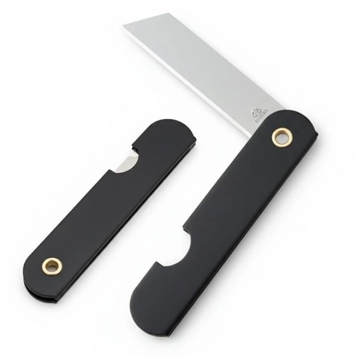 PowerMaster PM-28646 Tekli Katlanır Falçata Maket Bıçağı Küçük Paslanmaz Çelik Siyah