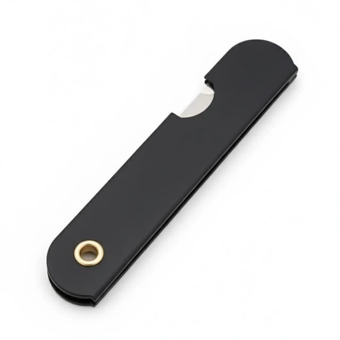 PowerMaster PM-28646 Tekli Katlanır Falçata Maket Bıçağı Küçük Paslanmaz Çelik Siyah