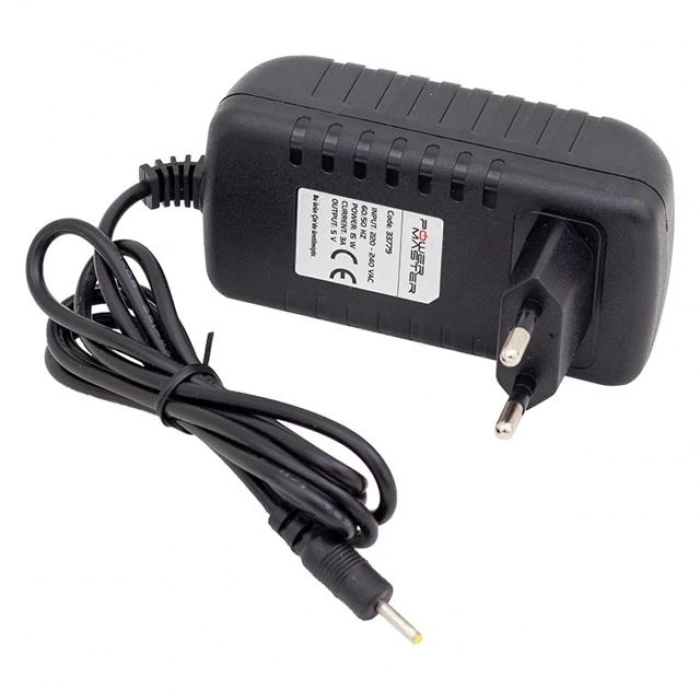 Powermaster PM-33779 5 Volt - 3 Amper 2.5*0.7 Mm Uçlu Plastik Kasa Priz Tipi Adaptör