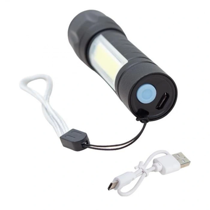 Powermaster PM-4525 Metal Flashlight Power Ledli Şarjlı El Feneri