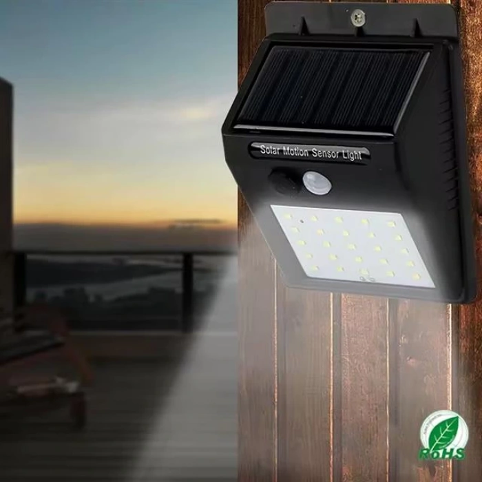 Powermaster PM-4528 Solar Sensörlü Duvar Tipi 20 Ledli Beyaz Led Aplik