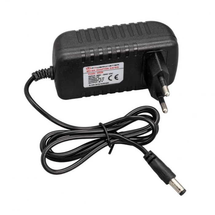 Powermaster PM-4531 12 Volt - 2 Amper 5.5*2.5 Mm Uçlu Plastik Kasa Priz Tipi Adaptör