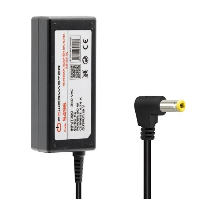 Powermaster PM-5496 19 Volt - 4.74 Amper 5.5*2.5 Mm Uçlu Adaptör (Toshiba Notebook - Hp Notebook)