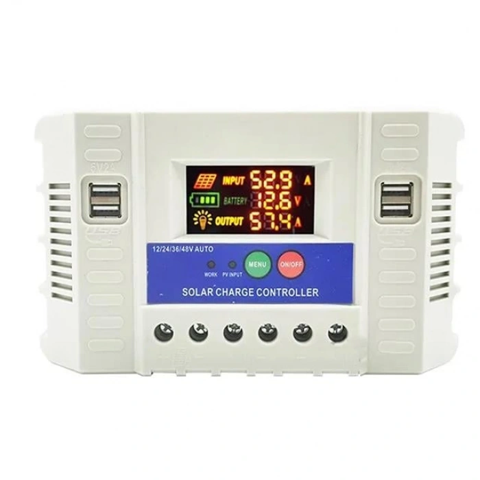 Powermaster PM-60A 12V-24V-36V-48V 60A 4 Usbli Dijital Otomatik Solar Şarj Regülatörü