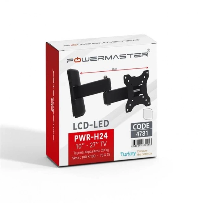 Powermaster PWR-H24 10-27 Çift Kollu Kilitli Hareketli TV Duvar Askı Aparatı
