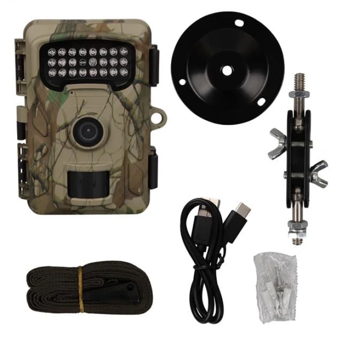 Powermaster RF06 20MP 24 Led PIR Sensörlü 2.0 Renkli Lcd Ekran 128GB SD Kart Destekli Fotokapan Kamuflaj Kamera