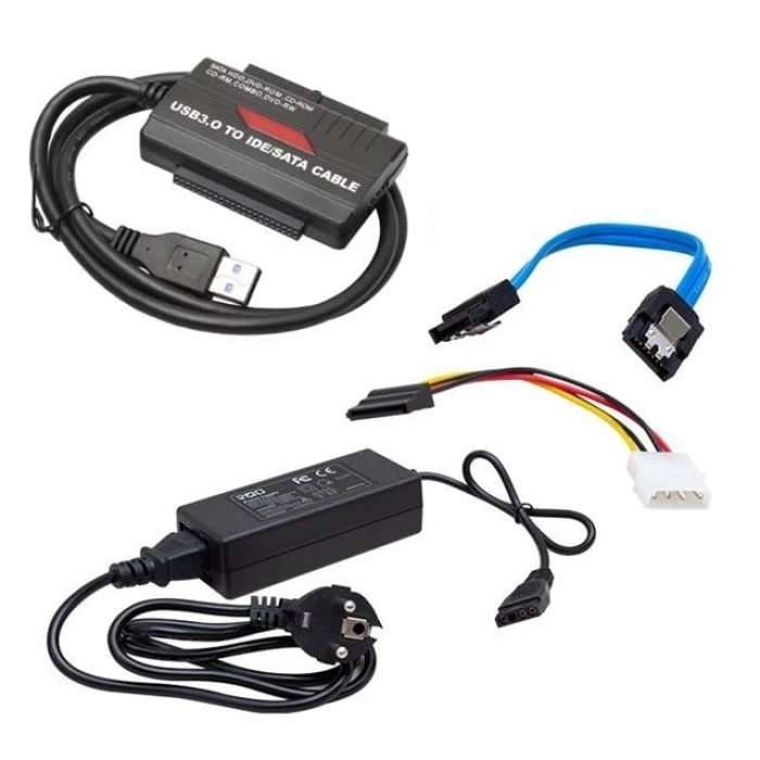 PowerMaster RXD-338U3 USB 3.0 IDE-SATA Dönüştürücü Çevirici Adaptör Seti (Adaptör + Güç Kaynağı + Bağlantı Kabloları)