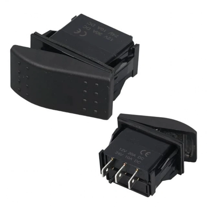 PowerMaster Sembolsüz Işıksız Yaylı 3 Pinli On-Off 12-24V Marin Switch