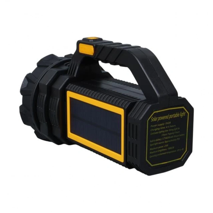 Powermaster W5190 Solar Şarjlı El Feneri Uzun Mesafe Işıldak