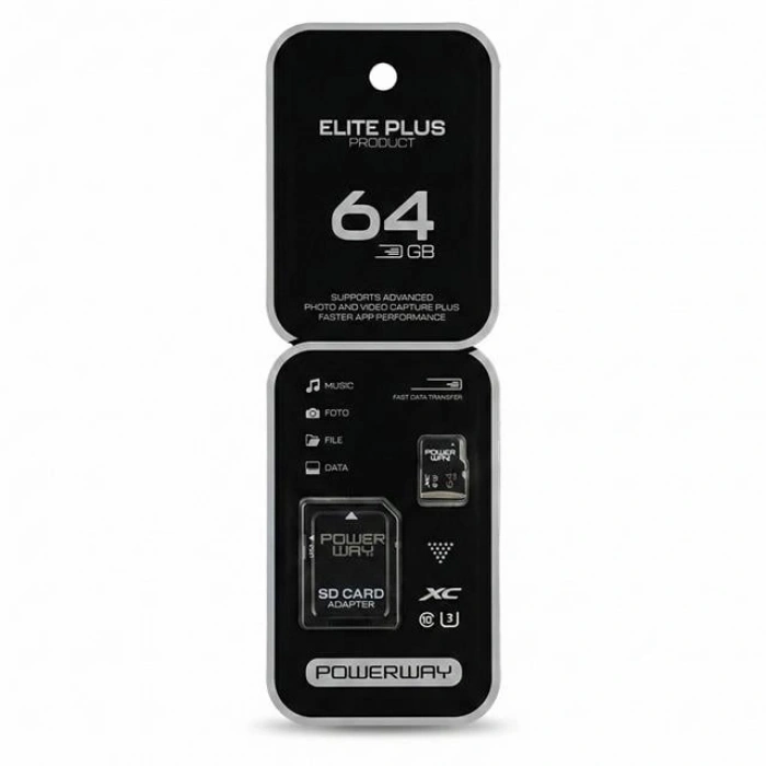 Powerway Elite Plus 64 GB Micro SD Hafıza Kartı
