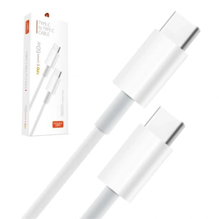 Powerway PD60 TYPE-C TO TYPE-C 60W 1 Metre Hızlı Şarj ve Data Kablosu
