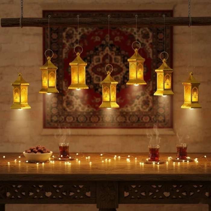 Ramazan Temalı Altıgen Kubbe LED Lamba