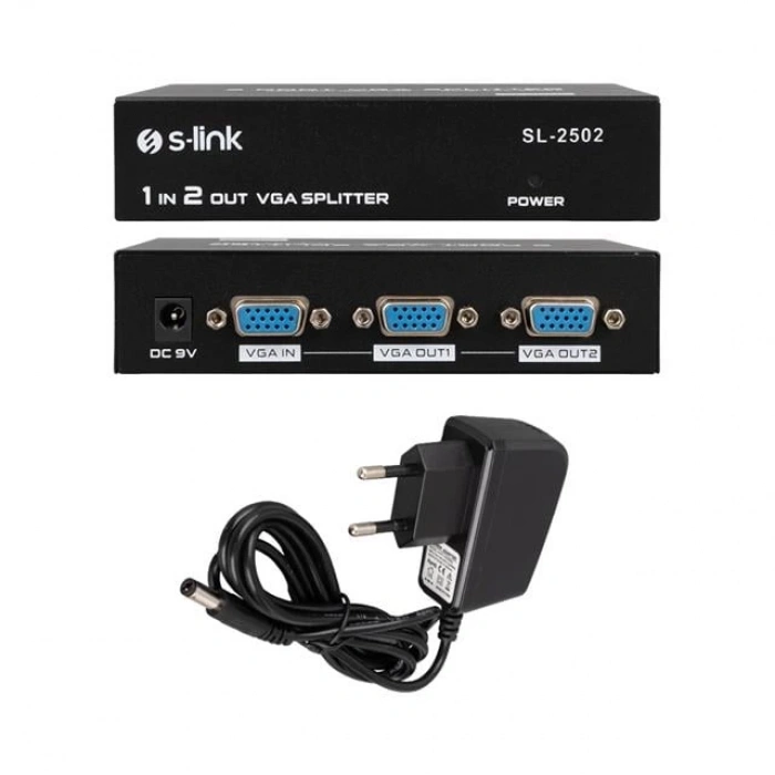 S-Link SL-2502 2 Port Vga Splitter Dağıtıcı