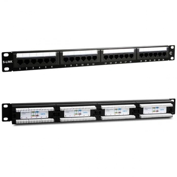 S-Link SL-F624 24’lü FTP Cat6 Patch Panel