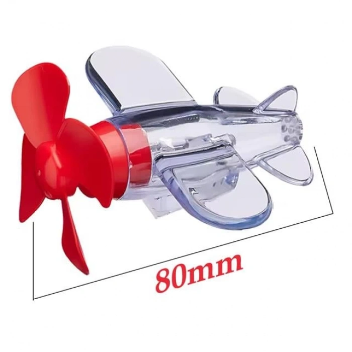 Sunup SN-26786 LED Işıklı Motosiklet Süs Uçağı Pilsiz Çalışan, Kırmızı-Mavi Işık Efektli