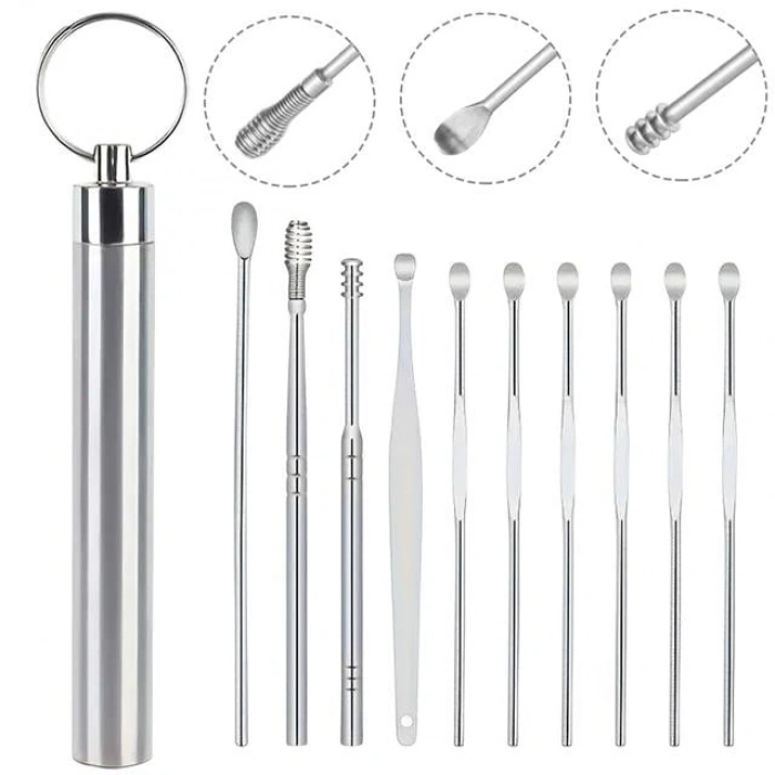 Sunup SN-27132 Paslanmaz Çelik 10lu Kulak Temizleme Seti