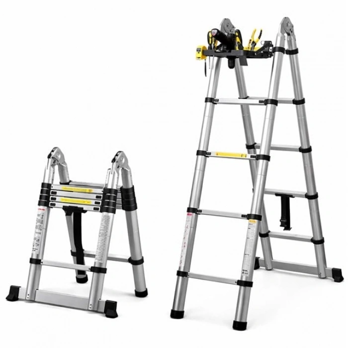 Sunup SN-29682 3.2+3.2 Metre Teleskopik Merdiven Karavan & Tekne Katlanır Alüminyum