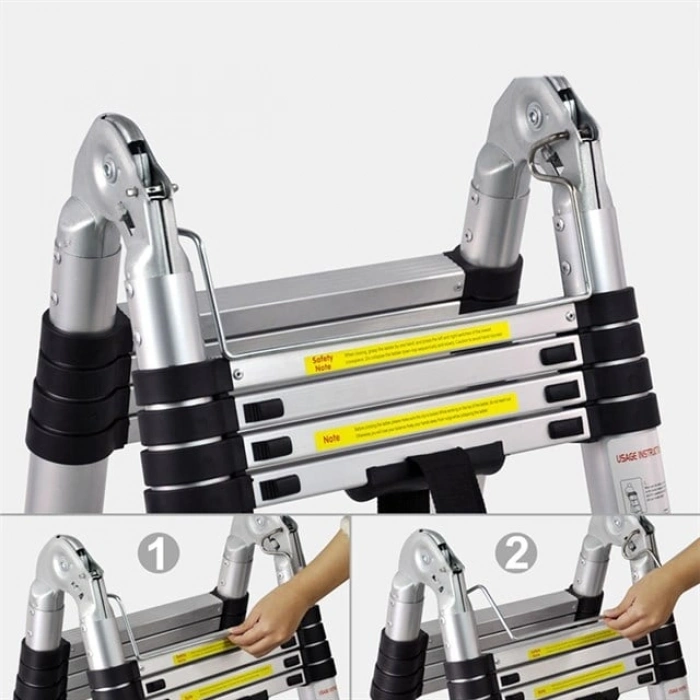 Sunup SN-29683 4+4 Metre Teleskopik Merdiven Karavan & Tekne Katlanır Alüminyum