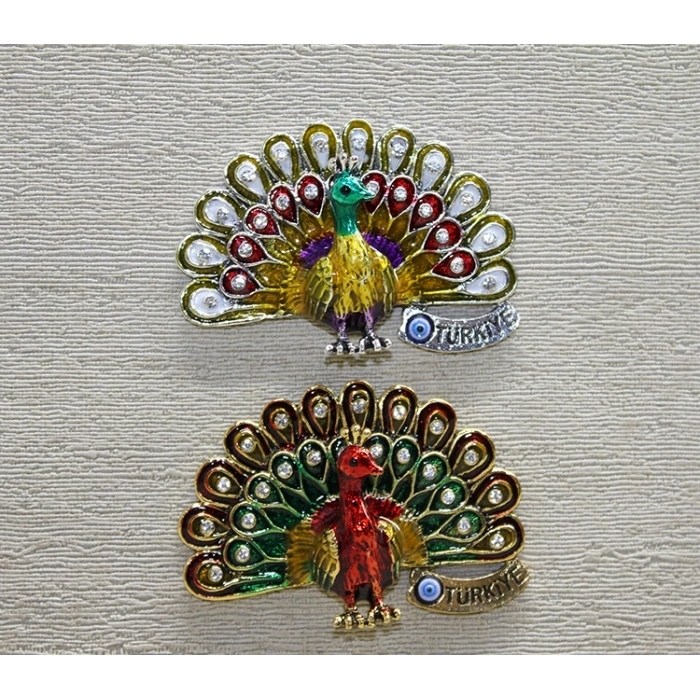 Swarovski Taşlı Tavuskuşu Magnet