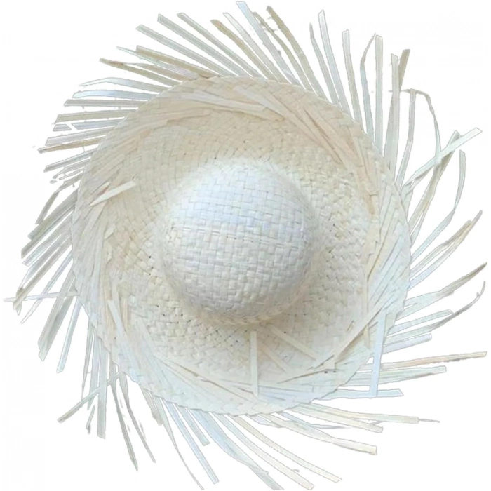 Tropikal Parti Beyaz Hasır Hawaii Şapkası