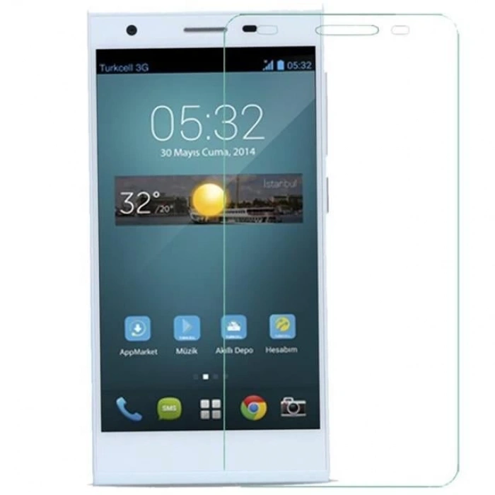 Turkcell T50 Kırılmaz Telefon  Ekran Koruyucu Şeffaf