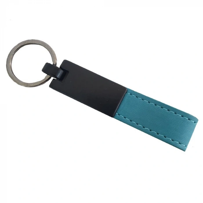Turkuaz Deri Metal Anahtarlık