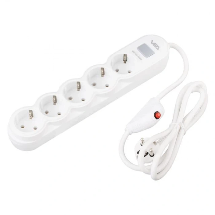 Vea VA-21569 5li Anahtarlı 1.5 Metre Akım Korumalı Priz Beyaz