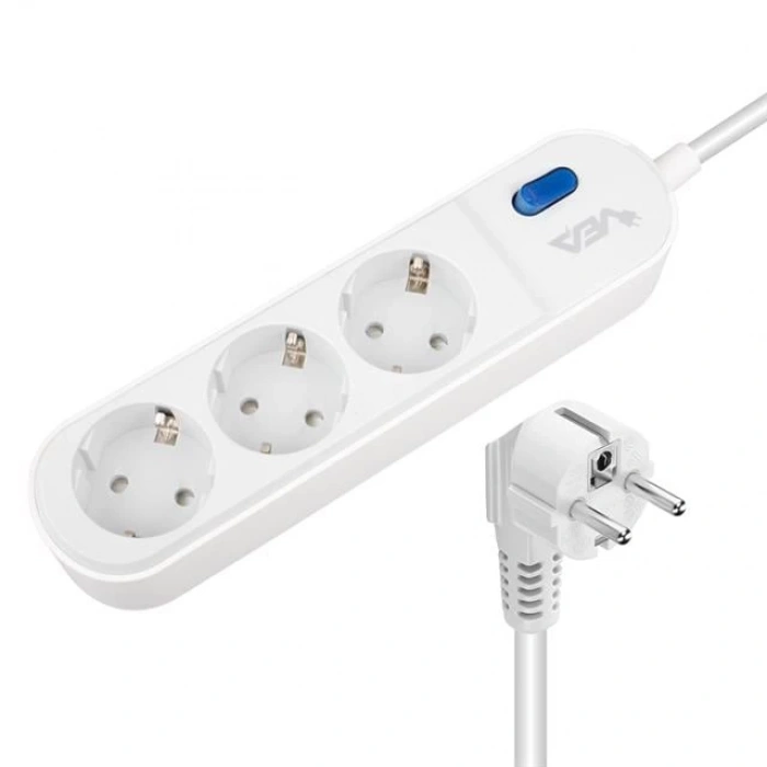 Vea VE-VEGA103 A Class 3lü Anahtarlı 1.5 Metre Akım Korumalı Priz