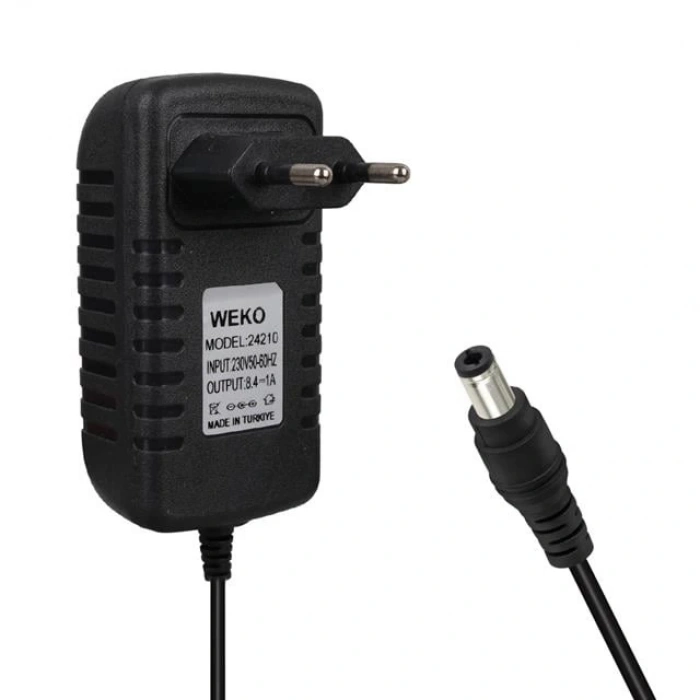 Weko 7.2 Volt - 1 Amper Krokodil Uçlu Priz Tipi Yerli Üretim Akü Şarj Adaptörü