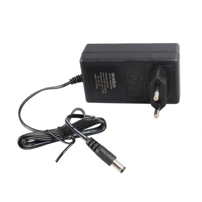 Weko 8.4 Volt - 2 Amper 5.5x2.5mm Uçlu Priz Tip Kırmızı Yeşil Ledli Yerli Üretim Akü Şarj Adaptörü