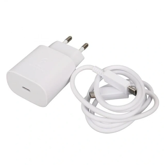 Weko WK-27878 Note10 Beyaz 25 Watt Şarj Başlık Adaptörü + Type-C To Type-C Kablo